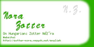 nora zotter business card